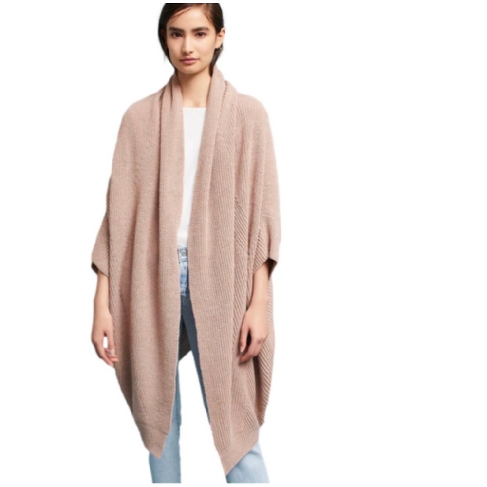 Anthropologie Sleeping On Snow Cocoon Knit Sweater Pink OS